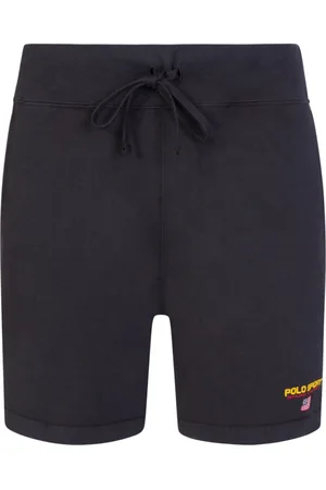 Ralph Lauren Korte broeken, Heren, Zwart, S, Katoen, Sport Logo Katoenen Shorts
