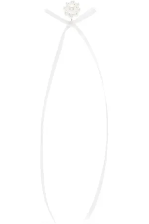 Simone Rocha Accessoires, Dames, Wit, ONE Size, Strik Lint Stud Oorbellen