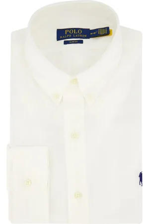 Ralph Lauren Overhemden, Heren, Wit, L, Katoen, Casual overhemd slim fit
