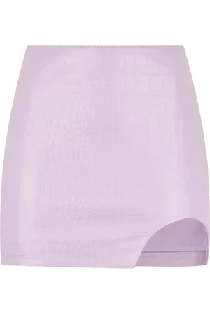 Patrizia Pepe Rokken, Dames, Paars, 2Xs, Leer, Leren Rok met Zijsplit