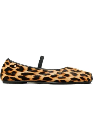 Tory Burch Schoenen, Dames, Bruin, 37 EU, Leer, Ballerina`s met luipaardprint