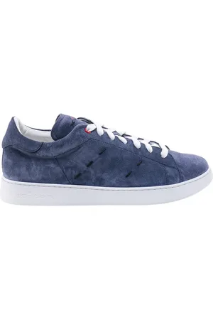 Kiton Schoenen, Heren, Blauw, 41 EU, Suède, Suède Sneakers