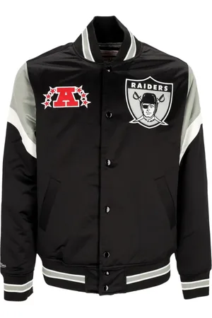Mitchell & Ness Jassen, Heren, Zwart, M, Polyester, Oakland Raiders Bomberjack NFL Teamkleuren