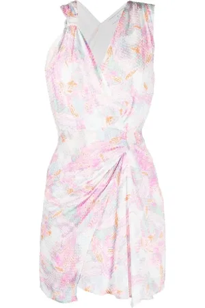 IRO Kleedjes, Dames, Roze, M, Fredja Short Wrap Jurk