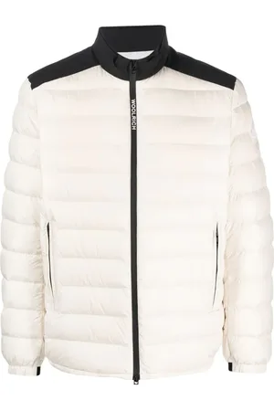 Woolrich Jassen, Heren, Wit, S, Polyester, Bering Tech Lichtgewicht Hybride Donsjas