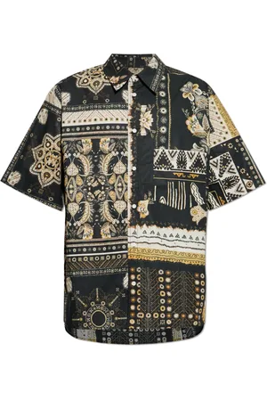 Isabel Marant Overhemden, Heren, Zwart, XL, Katoen, Shirt met print `Garlonn`