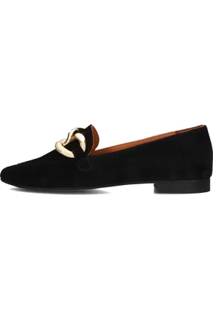 NOTRE-V Schoenen, Dames, Zwart, 44 EU, Suède, Elegante Zwarte Loafers Model 4605