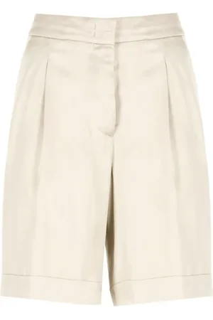 PESERICO SIGN Korte broeken, Dames, , M, Linnen, Linnen Shorts met Zakken