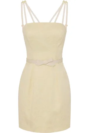 Elisabetta Franchi Kleedjes, Dames, , M, Bloemen Jacquard Mini Jurk Lemonade