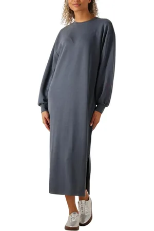 Alix the label Kleedjes, Dames, Grijs, M, Flowy Gebreide Sweater Jurk
