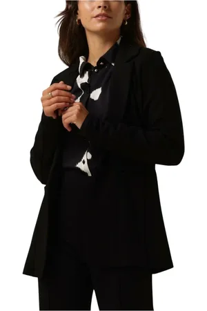 Jansen Amsterdam Jassen, Dames, Zwart, S, Zwart Blazer Met Lange Mouwen