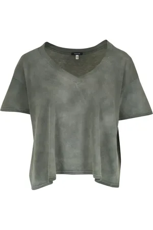 R13 Tops, Dames, Groen, S, Relaxte V-hals T-shirt
