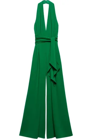 ANIYE BY Jumpsuits & Playsuits, Dames, Groen, 2Xs, Polyester, Groene Jumpsuit met Wijde Pijpen
