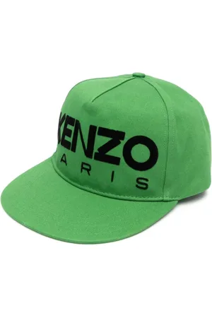 Kenzo Accessoires, Heren, Groen, ONE Size, Katoen, Square Oversize Logo Baseball Cap