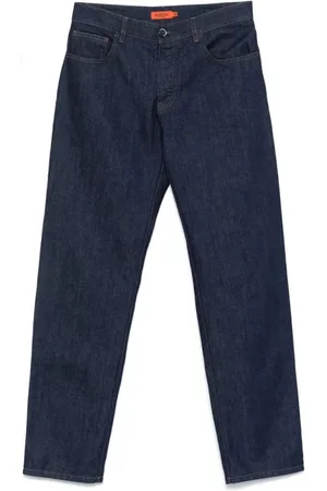 BARENA Jeans, Heren, Blauw, L, Katoen, Blauwe Katoenen Broek Elegante Snit