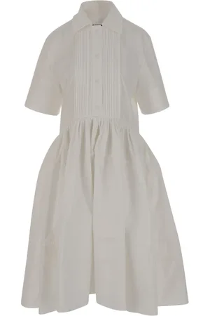 Jil Sander Kleedjes, Dames, Wit, XS, Katoen, Katoenen Jurk