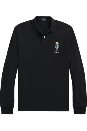Ralph Lauren Tops, Heren, Zwart, S, Katoen, Iconic Polo Bear Long Sleeve Polo