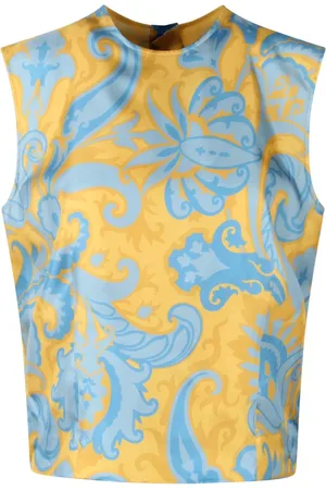 Etro Tops, Dames, Veelkleurig, S, Zijden Paisley Print Mouwloze Top