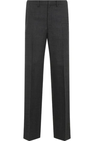 Prada Broeken, Heren, Grijs, M, Wol, Luxe Grijze Wollen Broek