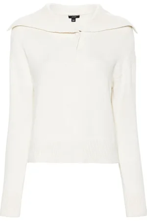 Joseph Tops, Dames, Wit, L, Kasjmier, Zijden Kasjmier Poloshirt