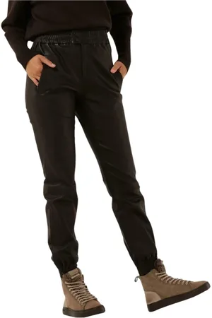Ibana Broeken, Dames, Bruin, XL, Leer, Porto leren broek