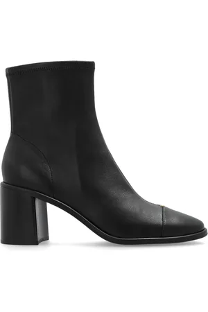 Tory Burch Schoenen, Dames, Zwart, 40 1/2 EU, Leer, Enkellaarsjes met hak