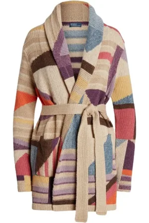 Ralph Lauren Truien, Dames, Veelkleurig, XS, Katoen, Geometric Motif Cardigan