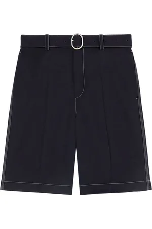 Jil Sander Korte broeken, Heren, Blauw, M, Polyester, Casual Shorts met Riem
