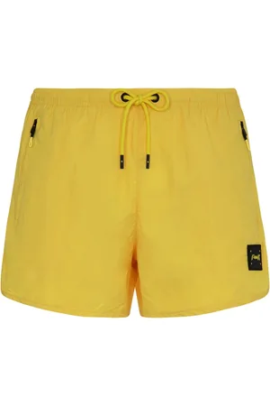 F**K Badkleding, Heren, Geel, M, Polyester, Kort MET Zijritsen