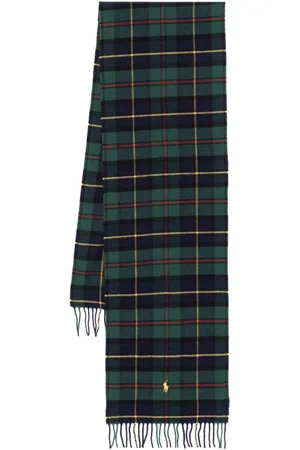 Ralph Lauren Accessoires, Heren, Veelkleurig, ONE Size, Wol, Wollen Oblong Sjaal