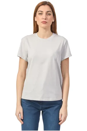 Patrizia Pepe Tops, Dames, Grijs, XS, Katoen, Cotton Jersey T-shirt