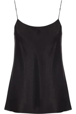Vince Tops, Dames, Zwart, S, Satijn, Zwarte Satijnen Camisole Top