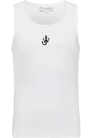 J.W.Anderson Tops, Heren, Wit, XL, Katoen, Anchor Logo Tank Top