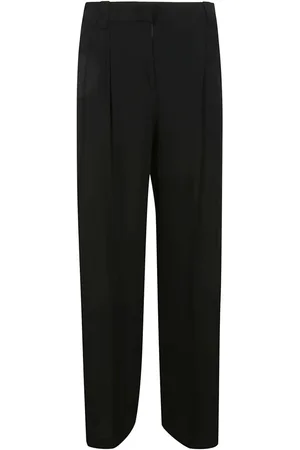 Incotex Broeken, Dames, Zwart, 4Xs, Wijde Pijpen Zijden Broek
