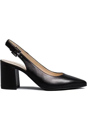 Nero Giardini Schoenen, Dames, Zwart, 38 EU, Zwarte leren slingback blokhak schoenen
