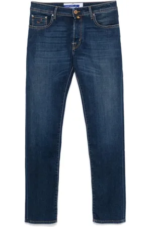 Jacob Cohen Jeans, Heren, Blauw, W36, Denim, Slim Fit Indigo Blauwe Denim Jeans