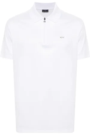 Paul & Shark Tops, Heren, Wit, M, Katoen, Gebreide polo shirt