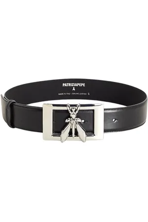 Patrizia Pepe Accessoires, unisex, Zwart, S, Leer, Hoge Taille Riem