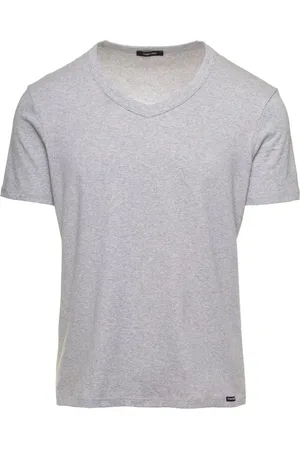 Tom Ford Tops, Heren, Grijs, M, Katoen, T-Shirt V