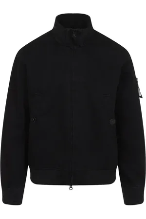 Stone Island Jassen, Heren, Zwart, L, Katoen, Zwarte jas voor mannen stijlvol essentieel