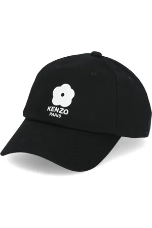 Kenzo Accessoires, Heren, Zwart, ONE Size, Katoen, Zwarte Baseballpet met Boke Bloem Borduursel