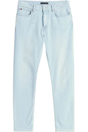Tommy Hilfiger Jeans, Heren, Blauw, W34, Katoen, Blauwe Slim Fit Jeans met Fades