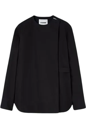 Jil Sander Sweatshirts & Hoodies, Heren, Zwart, M, Katoen, Recht Gesneden Katoenen Overhemd