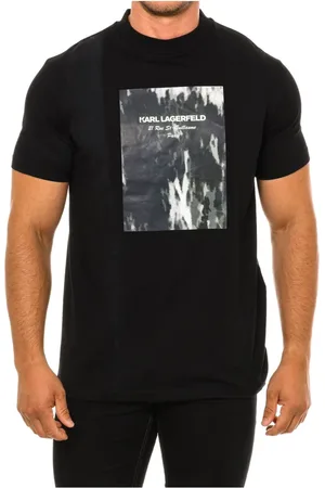Karl Lagerfeld Tops, Heren, Zwart, 2Xl, Katoen, T-shirt met korte mouwen, klassieke stijl