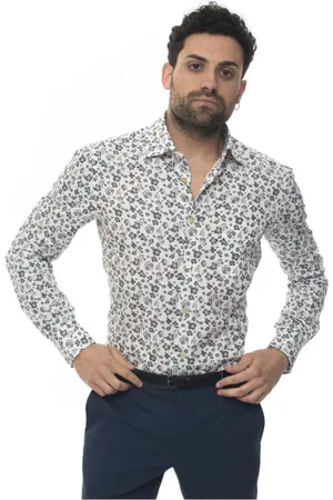 Kiton Overhemden, Heren, Grijs, M, Katoen, Flower Fantasy Shirt met Lange Mouwen