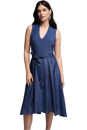Joseph Ribkoff Kleedjes, Dames, Blauw, M, Polyester, Elegante Midi Jurk