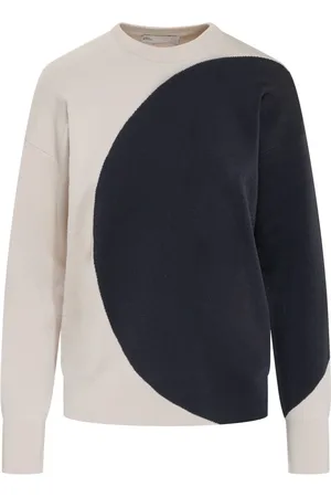 Tory Burch Sweatshirts & Hoodies, Dames, Wit, M, Colorblock Crewneck Sweatshirt
