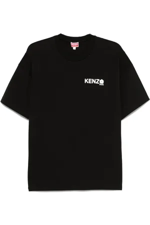 Kenzo Tops, Heren, Zwart, L, T-shirt met ronde hals