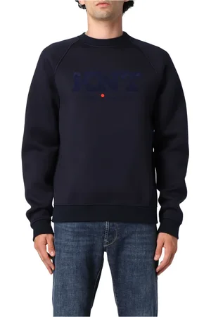 Kiton Sweatshirts & Hoodies, Heren, Blauw, S, Stijlvolle Sweater met Ronde Hals