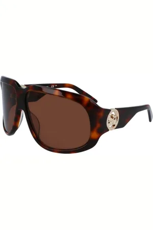 Longchamp Accessoires, Dames, Bruin, ONE Size, Bruine Acetaat Zonnebril
